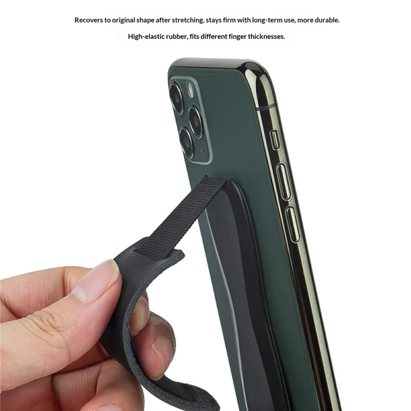 Suporte Universal Retrátil para Telemóvel com Alça em Couro Texturizado, Suporte Adesivo Antiderrapante e Versátil