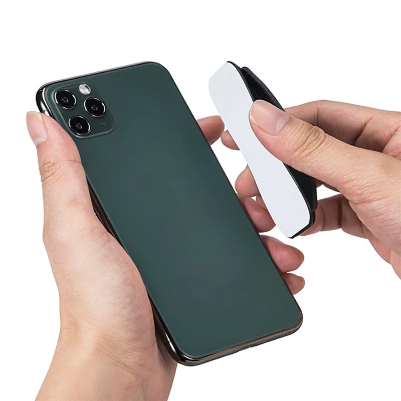 Suporte Universal Retrátil para Telemóvel com Alça em Couro Texturizado, Suporte Adesivo Antiderrapante e Versátil