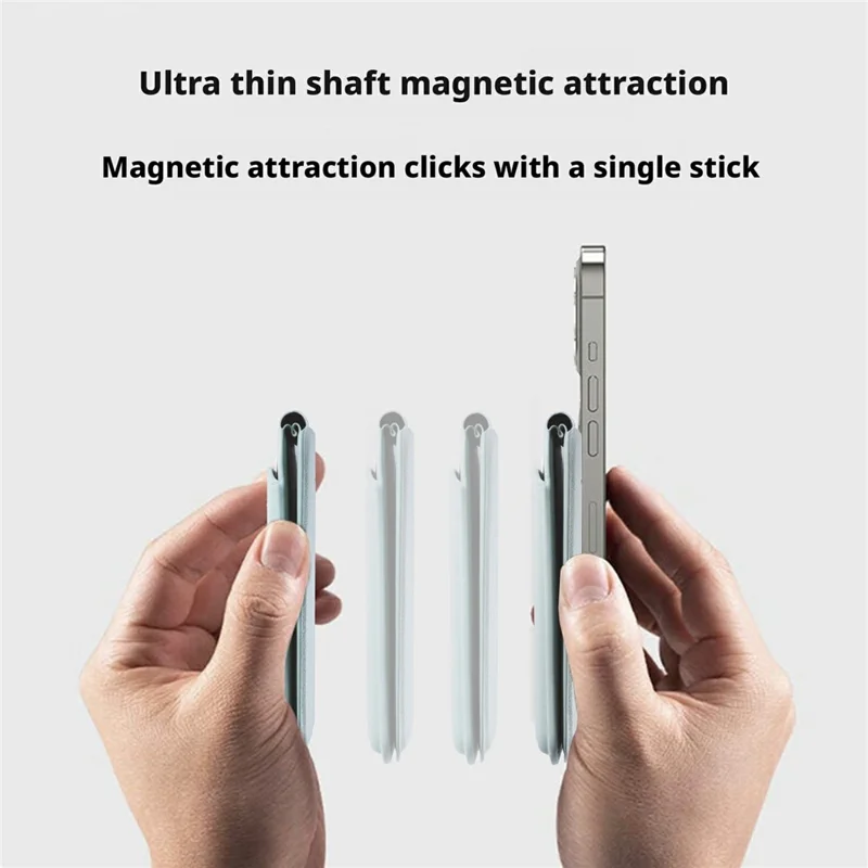 Magnetic Square Card Holder Phone Kickstand with Swivel Hinge Multi Angle Adjustable Anti Theft RFID Protection - Baby Blue