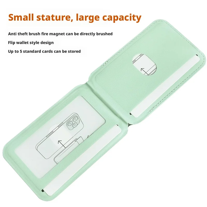 Magnetic Square Card Holder Phone Kickstand with Swivel Hinge Multi Angle Adjustable Anti Theft RFID Protection - Baby Blue