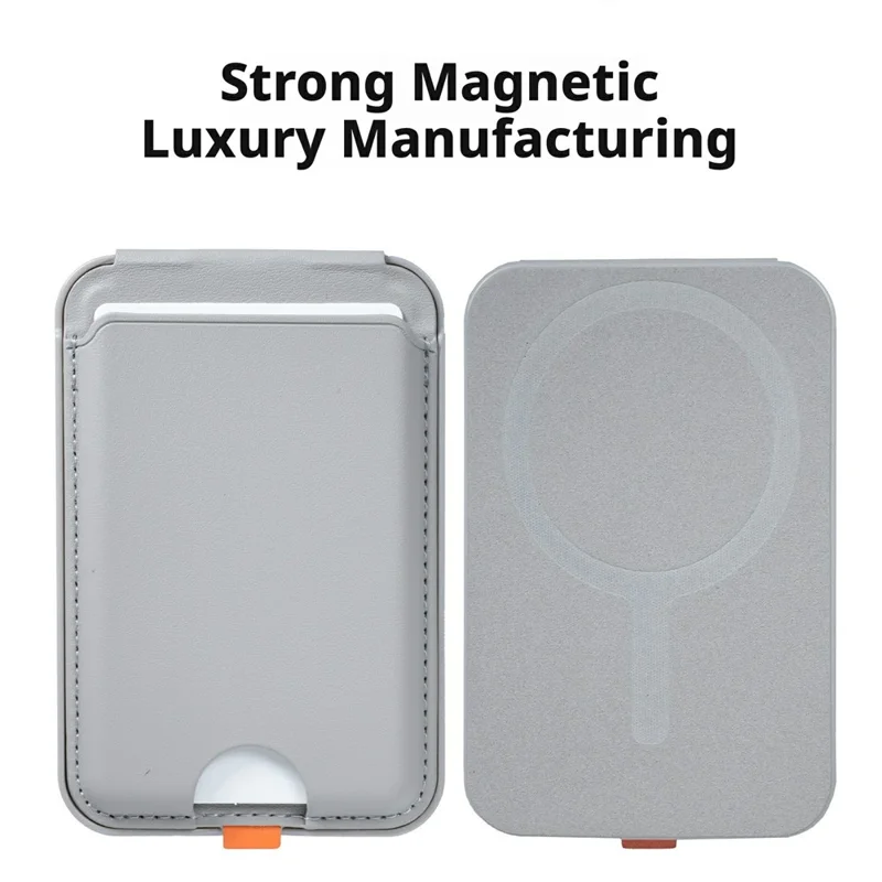 Supporte de téléphone magnétique avec porte-cartes et charnière pliable - Brun