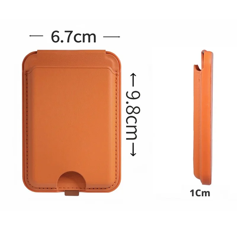 Supporte de téléphone magnétique avec porte-cartes et charnière pliable - Brun