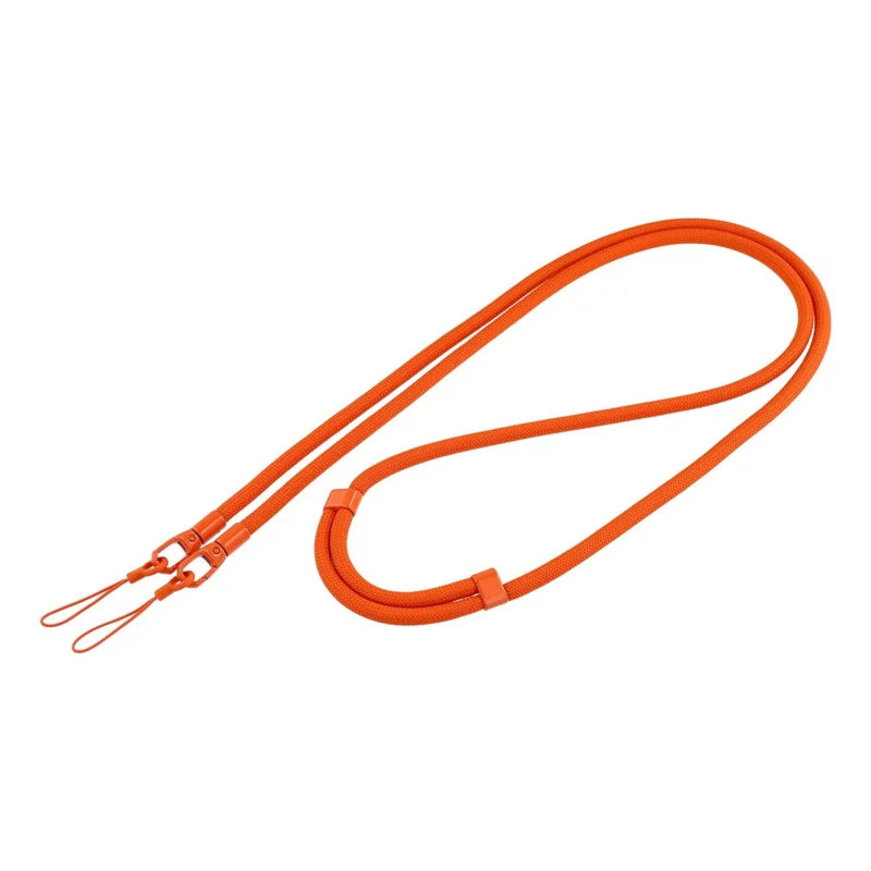 7MM Fivela Dupla Ajustável Alça de Poliéster e Liga de Zinco para Capas de Telemóvel com Dois Furos - Vermelho Laranja