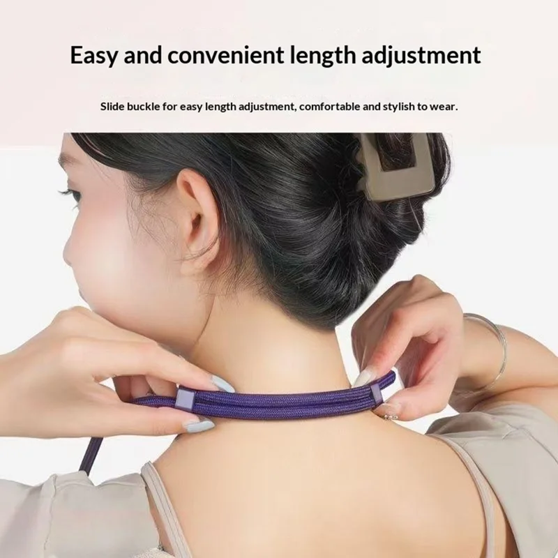 7MM Fivela Dupla Ajustável Alça de Poliéster e Liga de Zinco para Capas de Telemóvel com Dois Furos - Vermelho Laranja