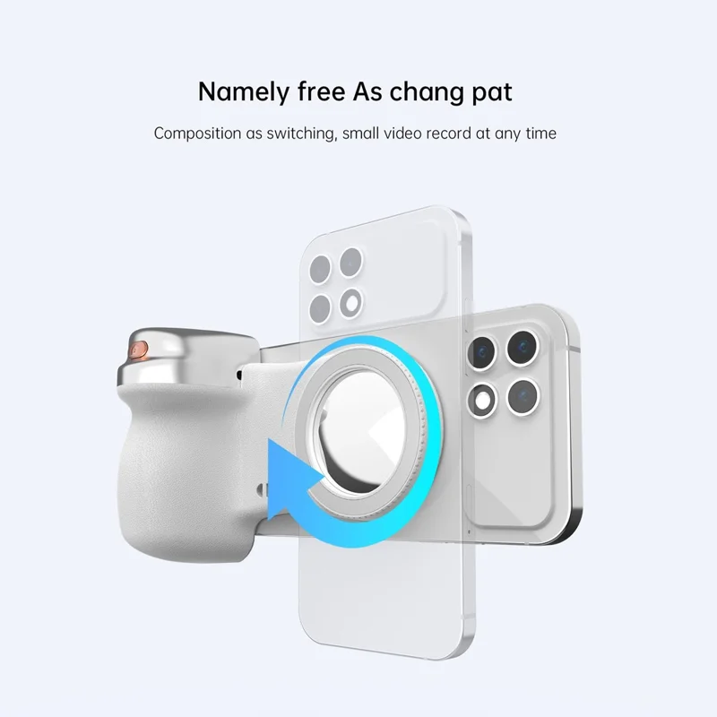 Suporte para Telemóvel com Bluetooth Compatível K02, Assistente de Câmera Magnético Sem Fios, Estabilizador Portátil para Selfies - Branco