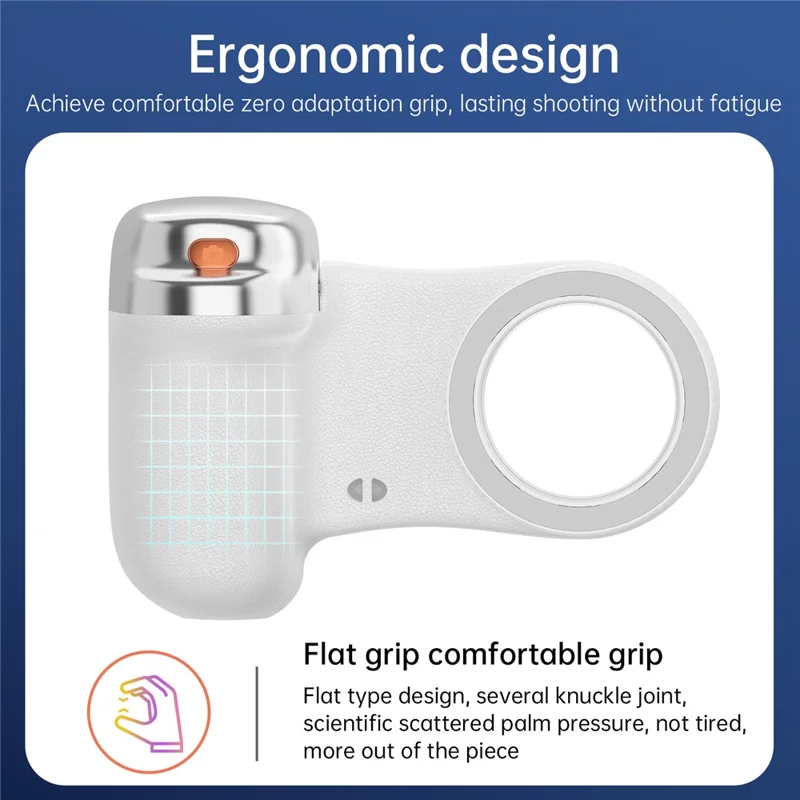 Suporte para Telemóvel com Bluetooth Compatível K02, Assistente de Câmera Magnético Sem Fios, Estabilizador Portátil para Selfies - Branco