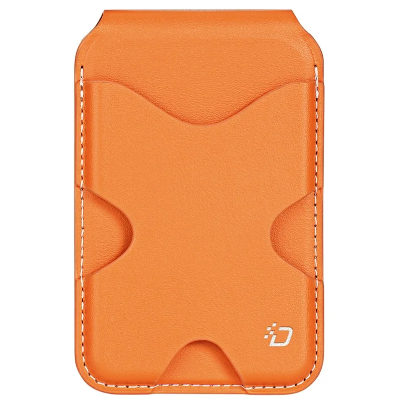 DUX DUCIS PAPO Series Ultra Slim Magnetic Card Holder with Kickstand Butterfly Design RFID Blocking PU Leather Card Bag - Orange