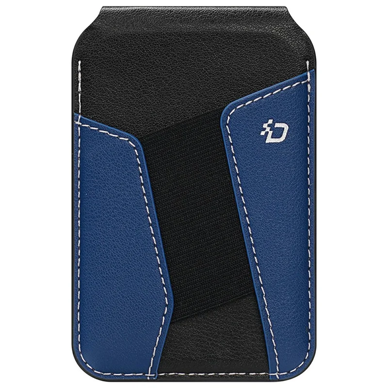 DUX DUCIS KERN Series Magnetic Card Holder with Stand 3 Slots RFID Blocking PU Leather Wallet - Black & Blue