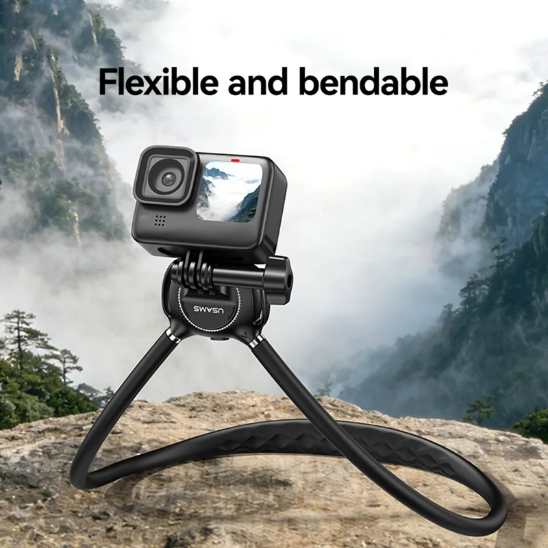 Soporte para cámara USAMS JOY01, montura para cuello, manos libres, trípode flexible - Negro