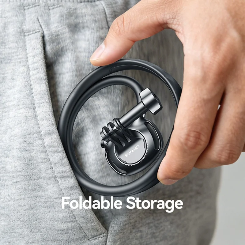 Soporte para cámara USAMS JOY01, montura para cuello, manos libres, trípode flexible - Negro