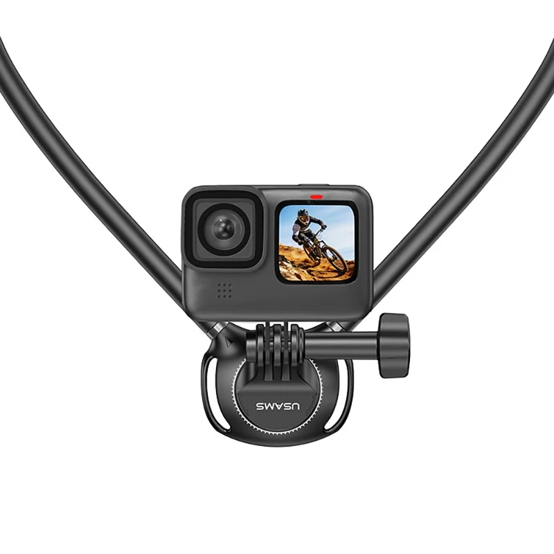 Soporte para cámara USAMS JOY01, montura para cuello, manos libres, trípode flexible - Negro