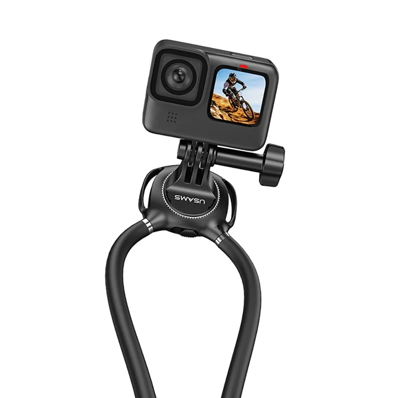 Soporte para cámara USAMS JOY01, montura para cuello, manos libres, trípode flexible - Negro