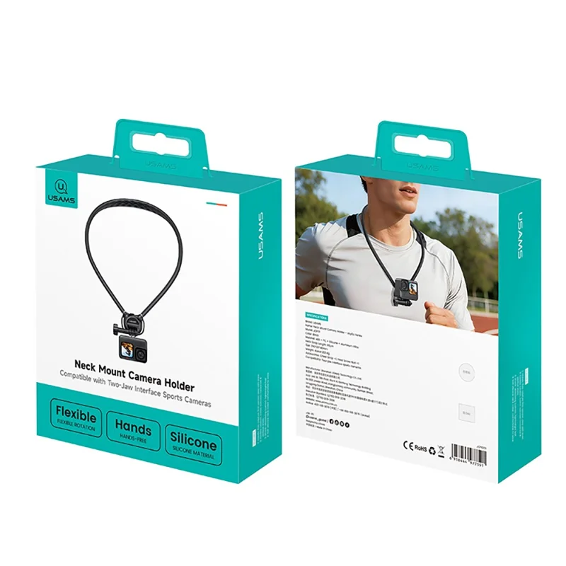 Soporte para cámara USAMS JOY01, montura para cuello, manos libres, trípode flexible - Negro