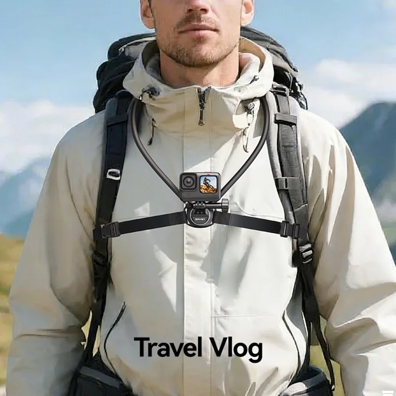 Soporte para cámara USAMS JOY01, montura para cuello, manos libres, trípode flexible - Negro