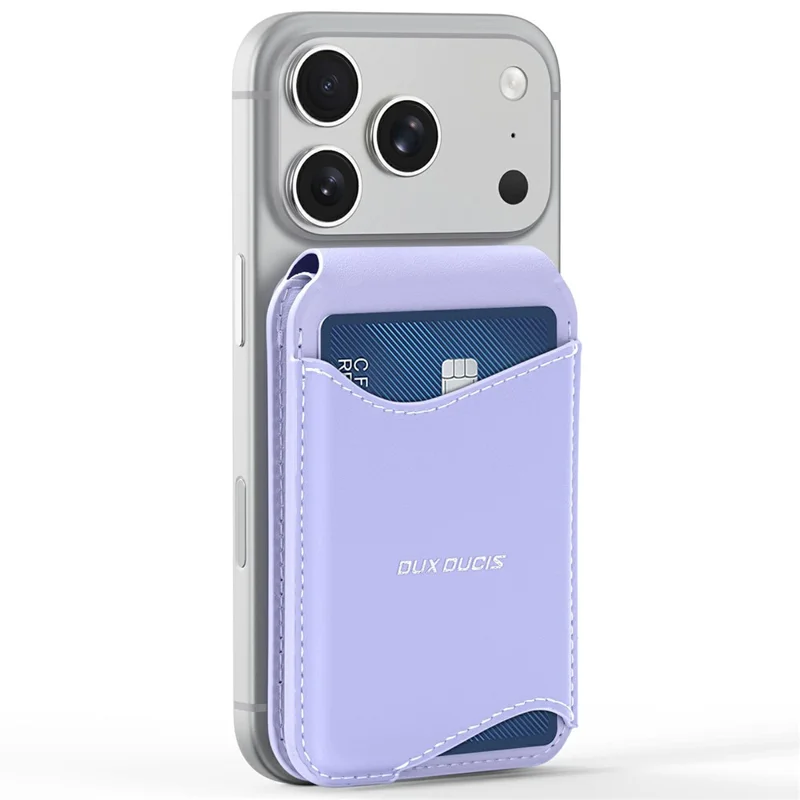 DUX DUCIS ARCH Series Phone Magnetic Card Holder Kickstand PU Leather RFID Blocking Wallet - Purple