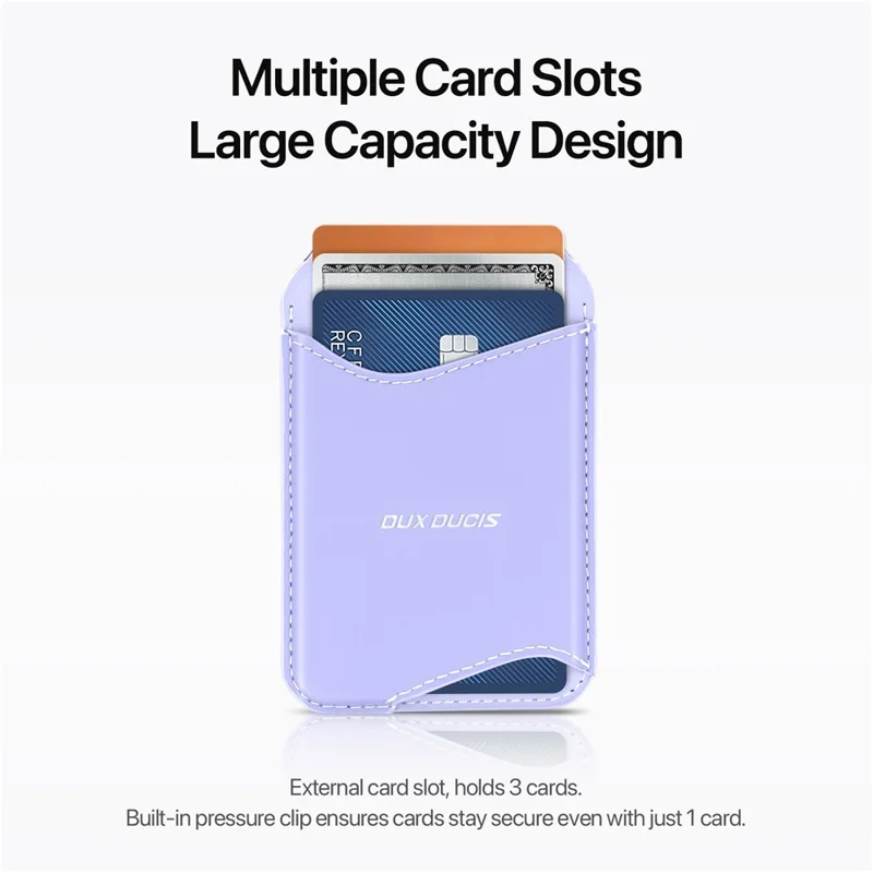 DUX DUCIS ARCH Series Phone Magnetic Card Holder Kickstand PU Leather RFID Blocking Wallet - Purple
