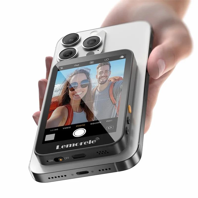 LEMORELE R600 Magnetic Selfie Display Bluetooth-Compatible Zoom Phone Vlog Live Streaming Device - Black