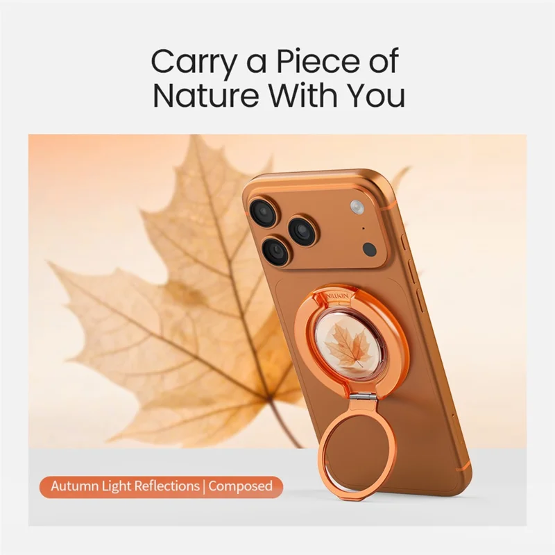 NILLKIN Ring Stand Magnetic Phone Holder Foldable Finger Grip Kickstand - Orange