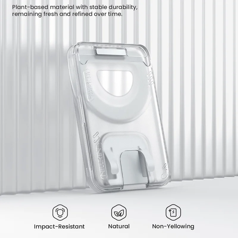 NILLKIN IceMate Magnetic Wallet Stand Card Holder BPA-Free Plant-Based Kickstand - Grey
