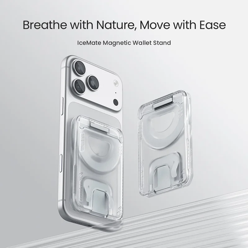NILLKIN IceMate Magnetic Wallet Stand Card Holder BPA-Free Plant-Based Kickstand - Grey