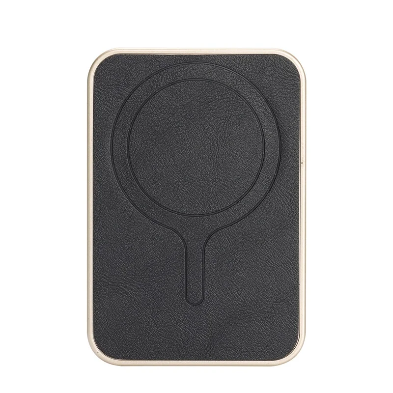 Ultra Thin PU Leather Magnetic Card Wallet Card Holder Compatible with MagSafe Devices - Black