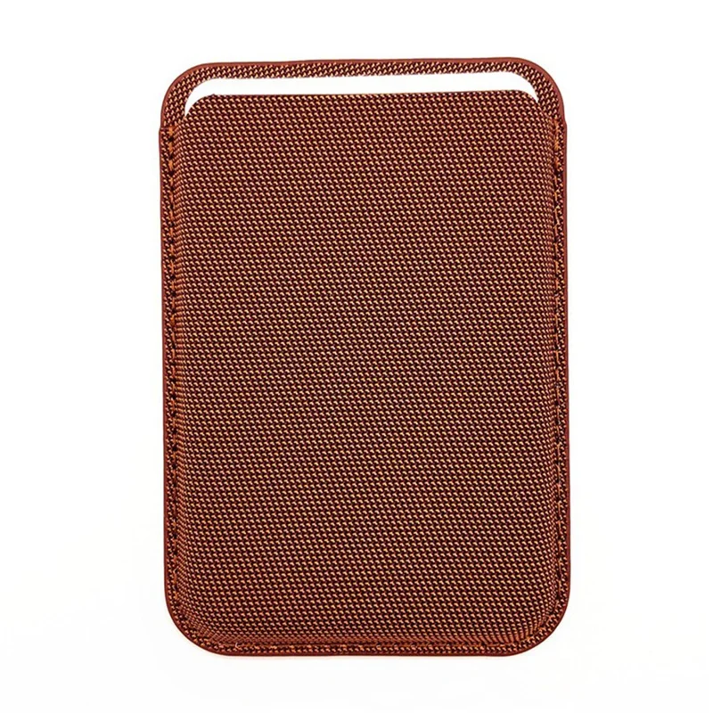 Magnetic Card Wallet Tech Fabric Card Holder for iPhone 17 Series Slim Credit Card Case - Brown