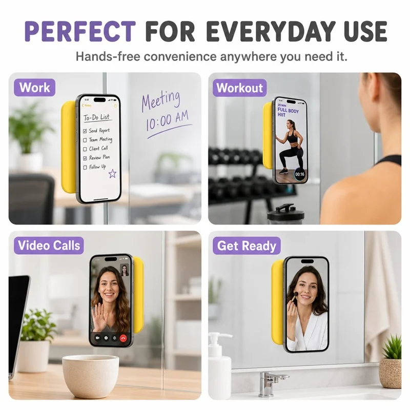 Butterfly Pattern Magnetic Suction Cup Phone Mount Compatible with MagSafe Case Silicone Sticky Grip Holder - Yellow