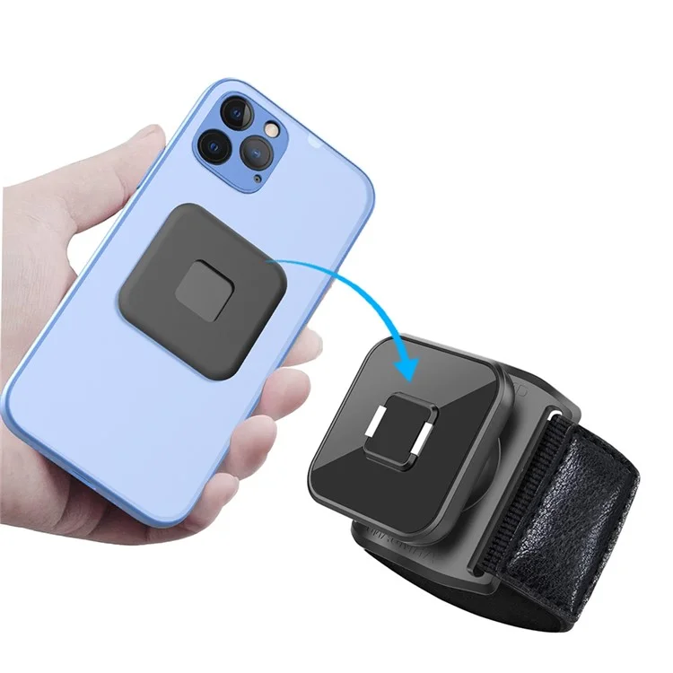 HL-148C Magnetic Adsorption 360 Degree Rotatable Phone Holder Mount with Wrist Band for Outdoor Sports