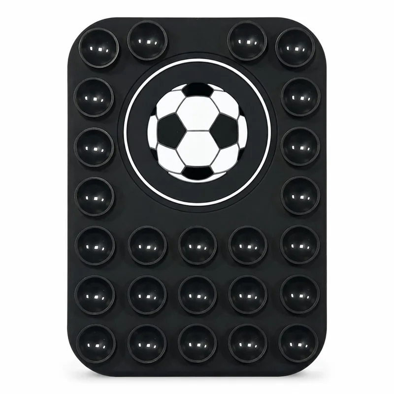 Football Pattern Magnetic Suction Cup Phone Mount Compatible with MagSafe Case Silicone Sticky Grip Holder - Black