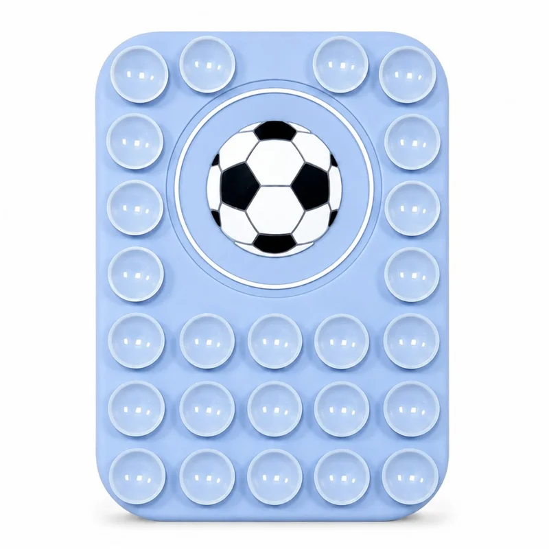 Football Pattern Magnetic Suction Cup Phone Mount Compatible with MagSafe Case Silicone Sticky Grip Holder - Baby Blue