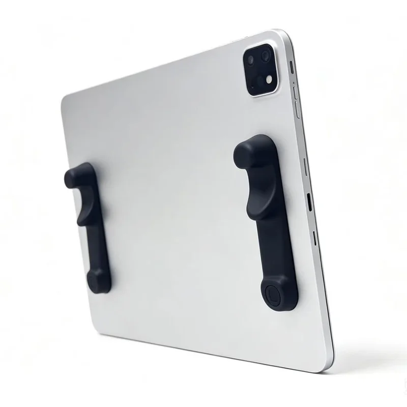 2 Unidades de Reposacorazones de Silicona para Tableta, Empuñadura Ergonómica con Adhesivo, Asa para Juegos - Negro