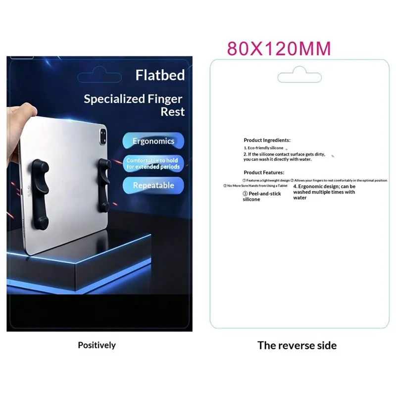 2 Unidades de Reposacorazones de Silicona para Tableta, Empuñadura Ergonómica con Adhesivo, Asa para Juegos - Negro