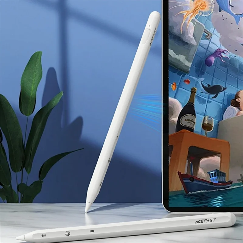 ACEFAST V5 Capacitive Stylus Pen with Gesture Navigation Magnetic Attachment for iPad - White