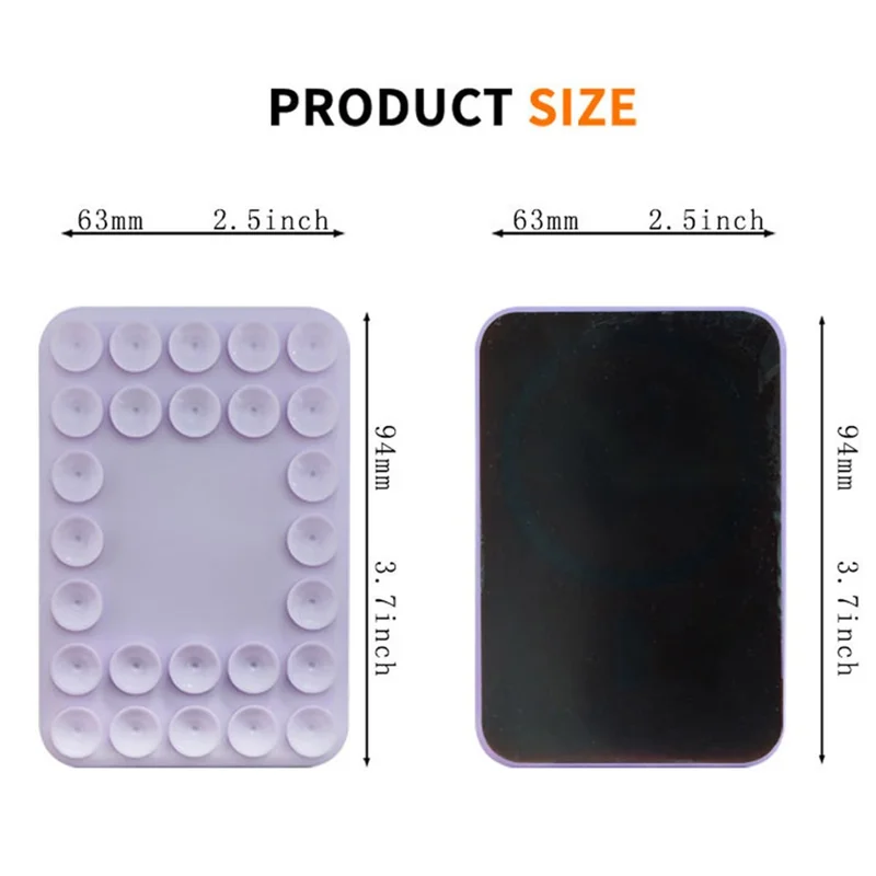 Magnetic Phone Stand Suction Cup Silicone Phone Holder for Car Desktop Glass Surface - Blue
