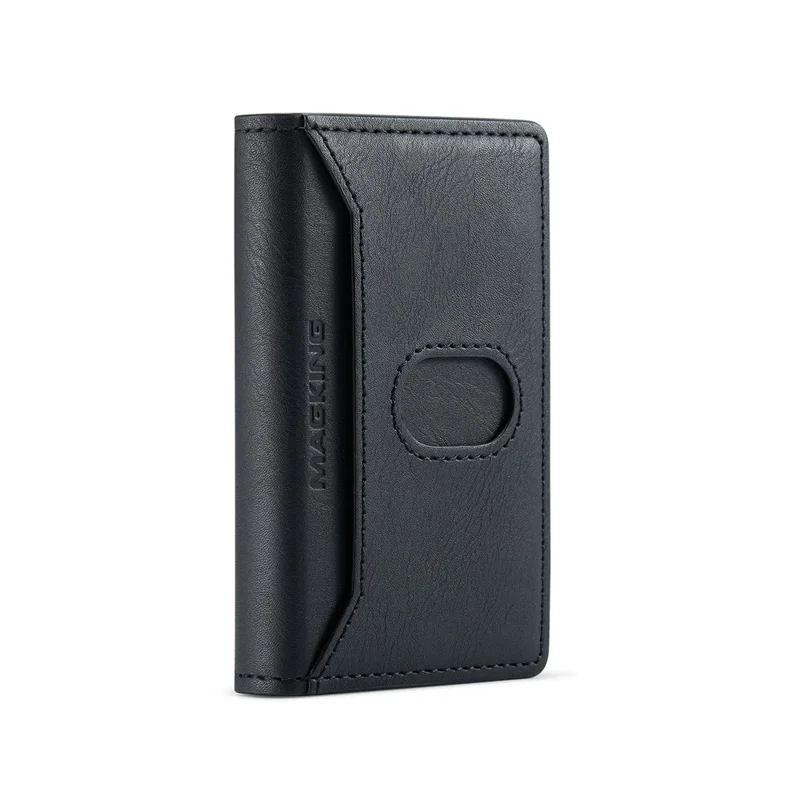 MAGKING K5 Magnetic Wallet RFID Blocking Tri-Fold Kickstand 8 Card Slots Phone Card Holder - Black