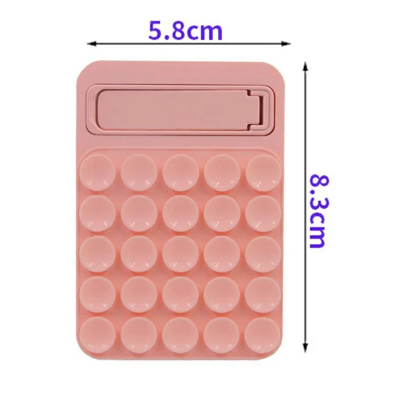 Silicone Suction Cup Magnetic Phone Mount Foldable Kickstand for Smooth Surface Desktop - Light Pink