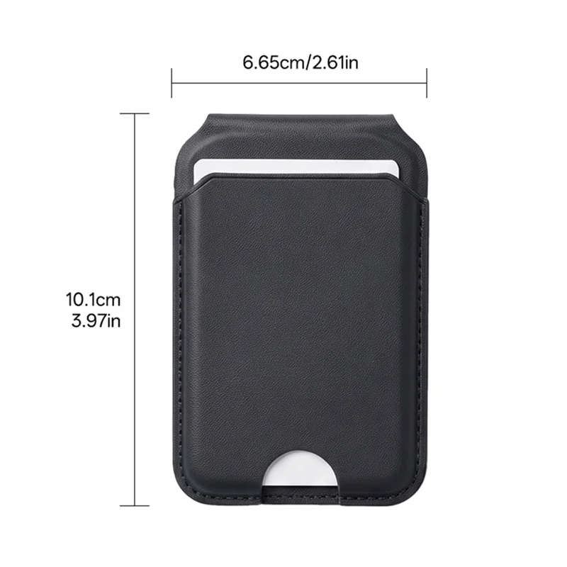 PU Leather Magnetic Wallet 3-Card Storage Built-in Mirror Foldable Phone Stand with Magnetic Sheet - Grey