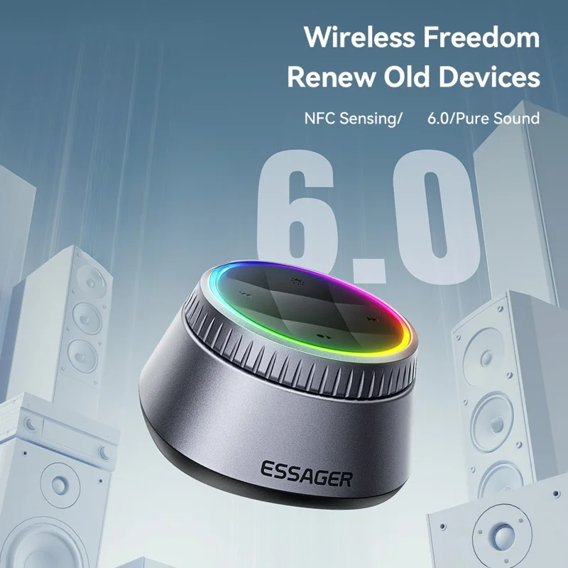ESSAGER ES-BT18 Wireless Bluetooth-compatible Receiver NFC Low Latency Audio Adapter for Speakers / Home Music