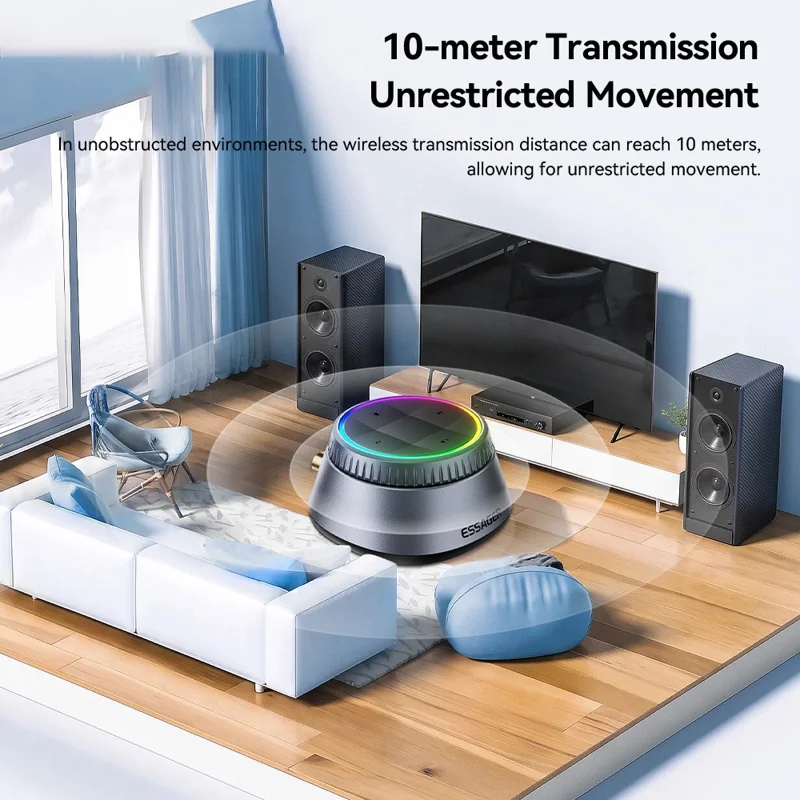 ESSAGER ES-BT18 Wireless Bluetooth-compatible Receiver NFC Low Latency Audio Adapter for Speakers / Home Music