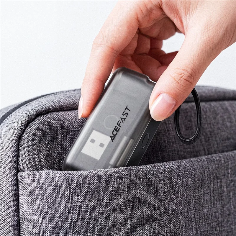 ACEFAST J23 Kit Adattatori USB Custodia Organizzatore Multifunzione da Viaggio con Supporto per Telefono - Nero