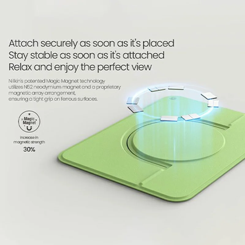 NILLKIN FlexWing Pro Magnetic Tablet Stand Multi-Angle Adjustable Slim PU Leather Holder for Home Office - Green