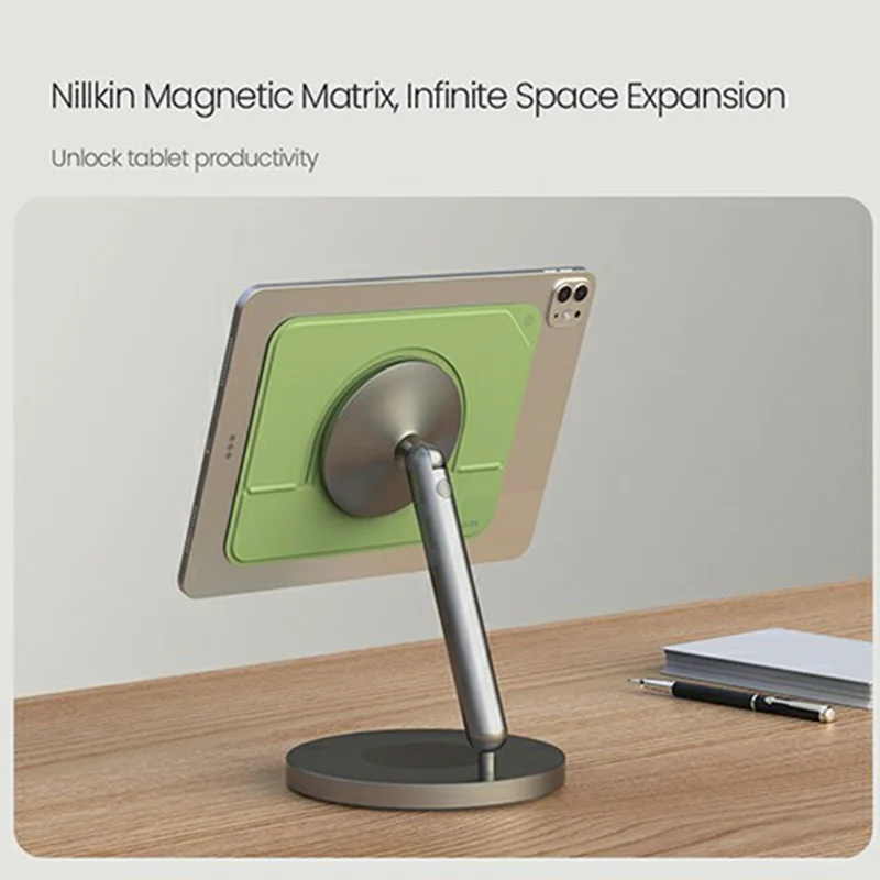 NILLKIN FlexWing Pro Magnetic Tablet Stand Multi-Angle Adjustable Slim PU Leather Holder for Home Office - Green