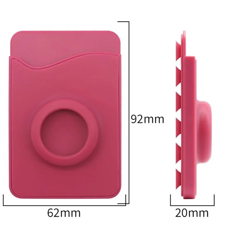 2 in 1 For Apple AirTag Card Holder Suction Cup ABS + Silicone Phone Back Attachment - Black