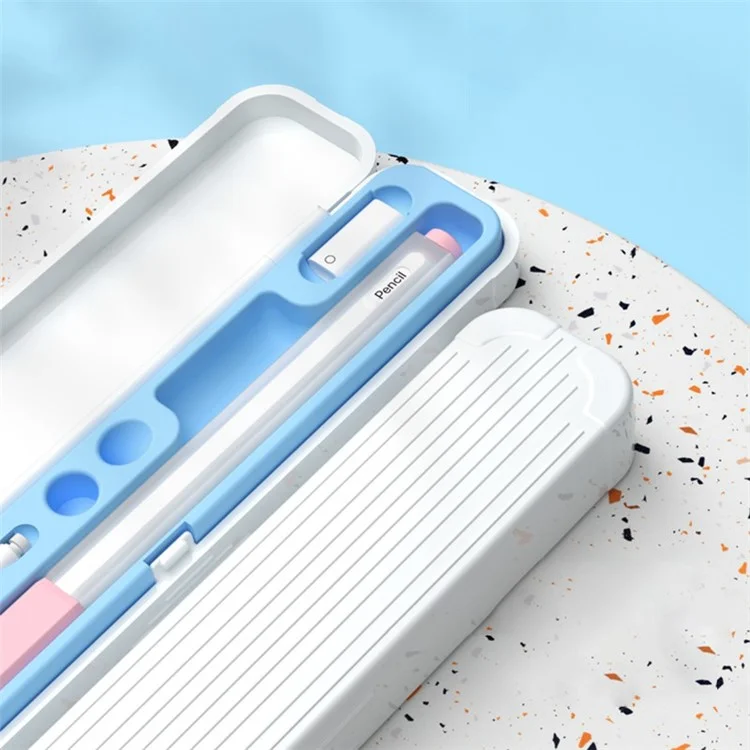 Carrying Case for Apple Pencil Pro / Pencil (2nd Generation) / 1st Generation Storage Box with Lid - White