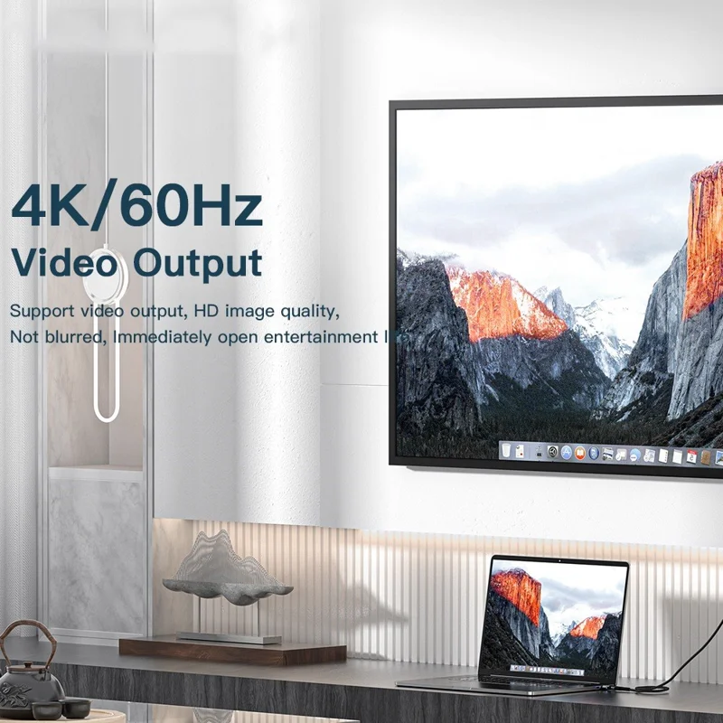 ESSAGER 100W Curved Magnetic Adapter with LED Indicator Thunderbolt 3 Magnetic Converter Support 20Gbps Transmission, 4K / 60Hz for Cellphones, Tablets, Laptops