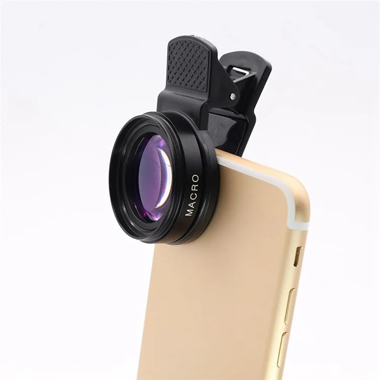 L516 2 in 1 0.45x Super Wide Angle + 12.5x Macro Micro Lens Clip-on HD Camera Lens for Cellphone