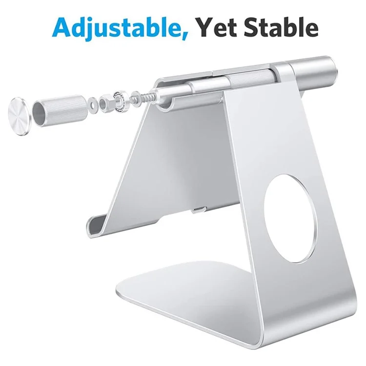P31 Universal Desktop Mobile Phone Tablet Holder Bracket Adjustable Aluminum Alloy Stand - Argento
