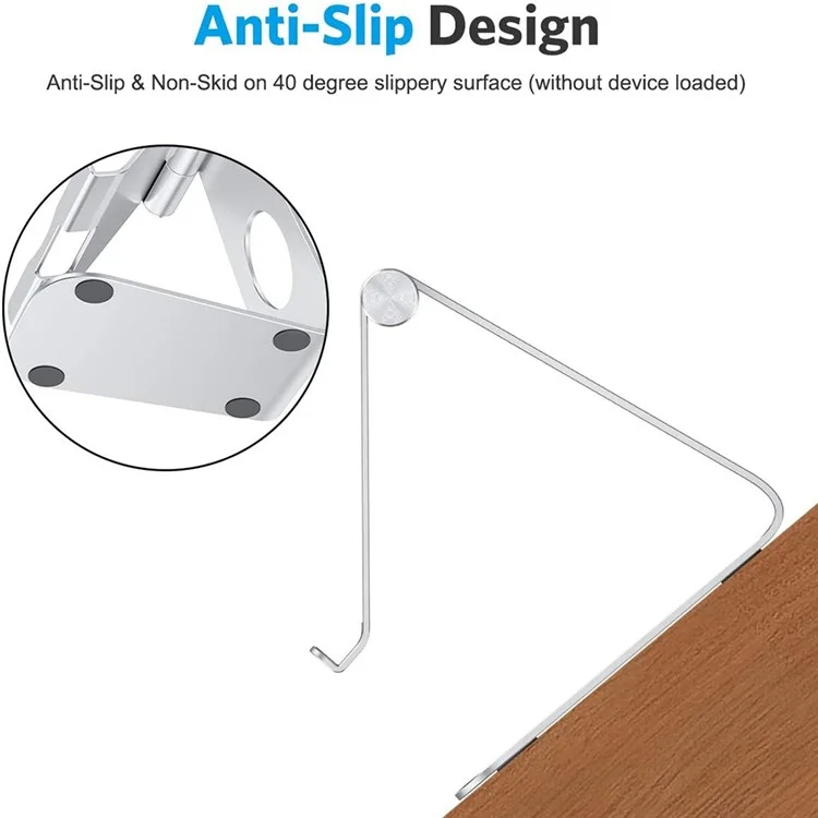 P31 Universal Desktop Mobile Phone Tablet Holder Bracket Adjustable Aluminum Alloy Stand - Argento