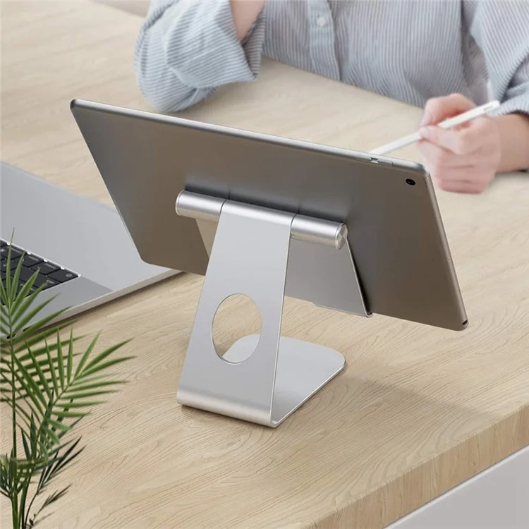 P31 Universal Desktop Mobile Phone Tablet Holder Bracket Adjustable Aluminum Alloy Stand - Argento