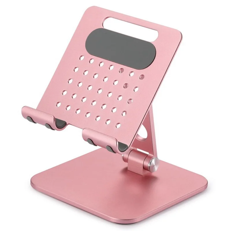 P54 Adjustable Folding Mobile Phone Stand Tablet Riser Heat Dissipation Cooling Bracket Holder - Rose Gold